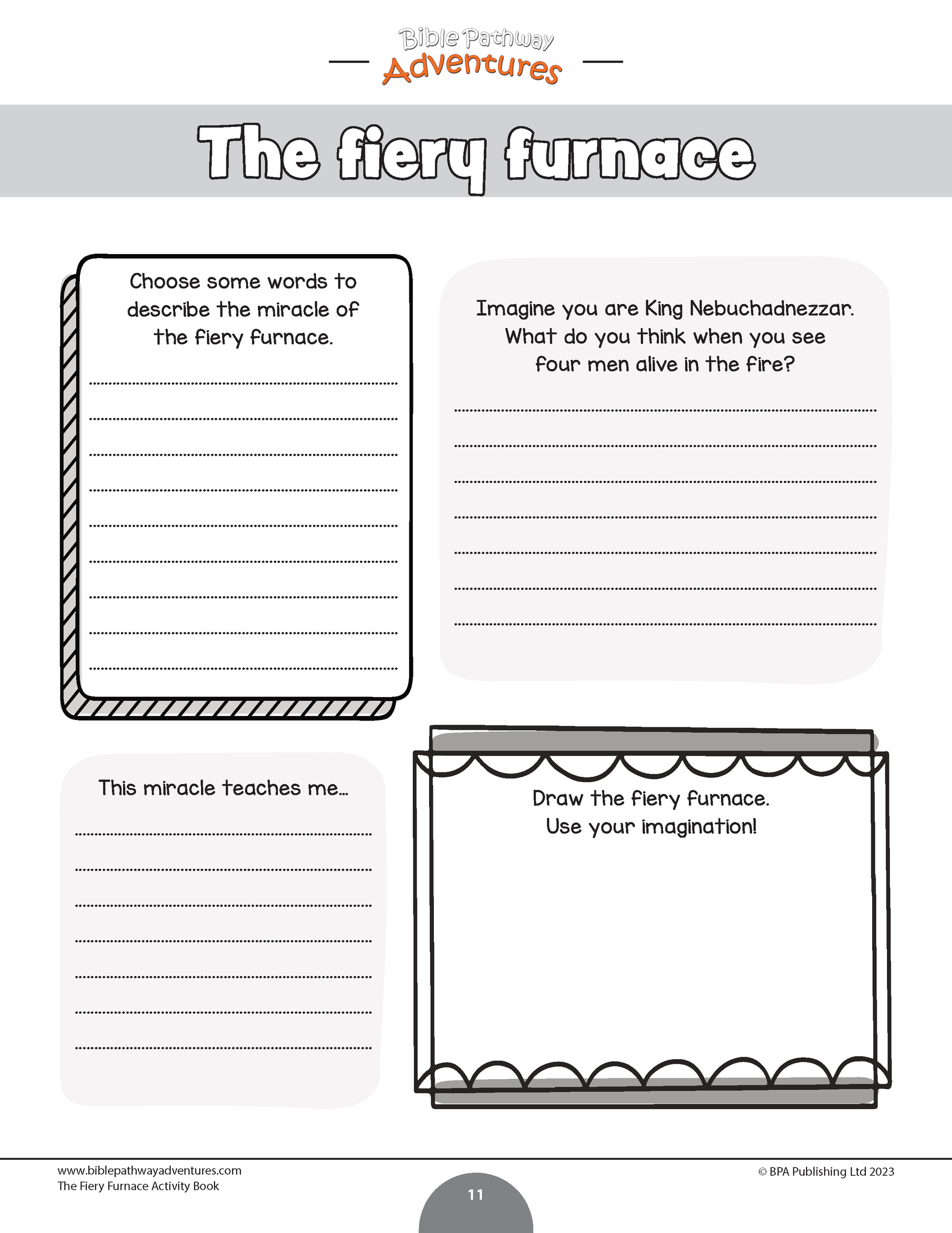 The fiery furnace activity book pdf â bible pathway adventures