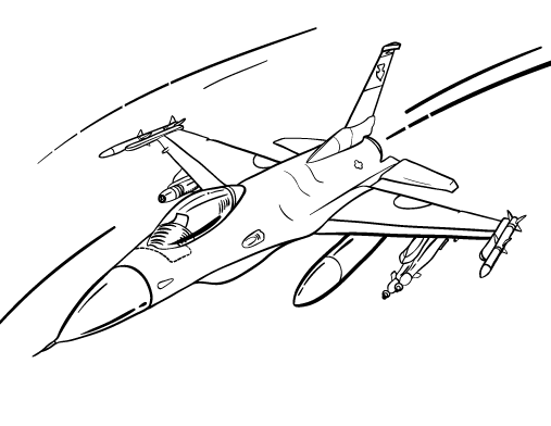 Free fighter plane coloring page