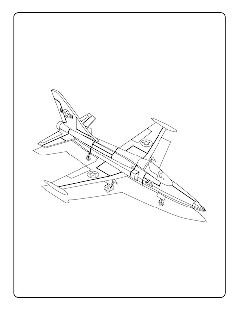 Jet plane coloring page free printable