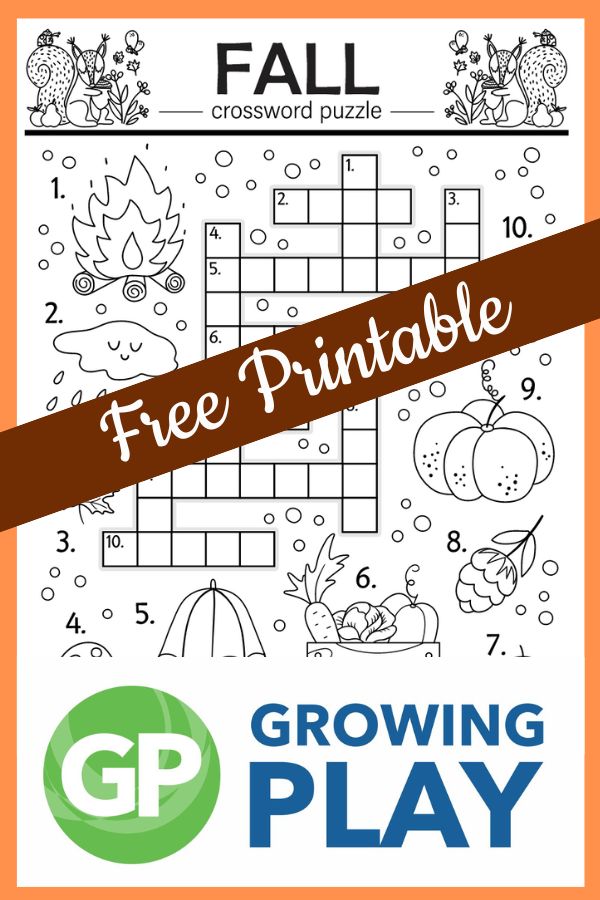 Fall crossword puzzle