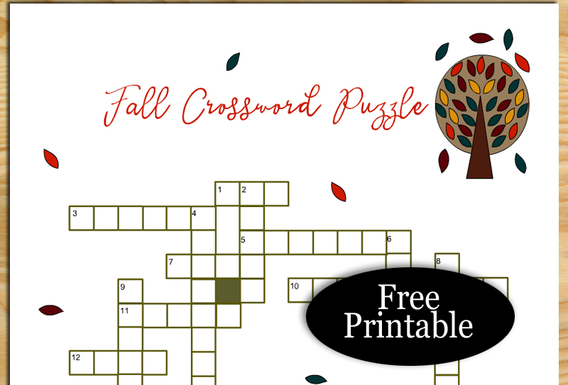 Free printable fall crossword puzzles