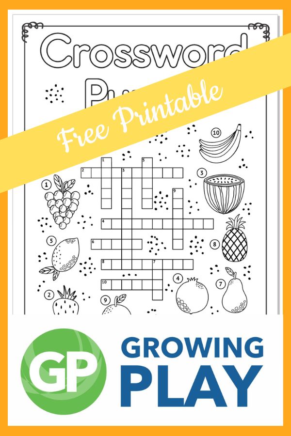 Fruit crossword puzzle free printable