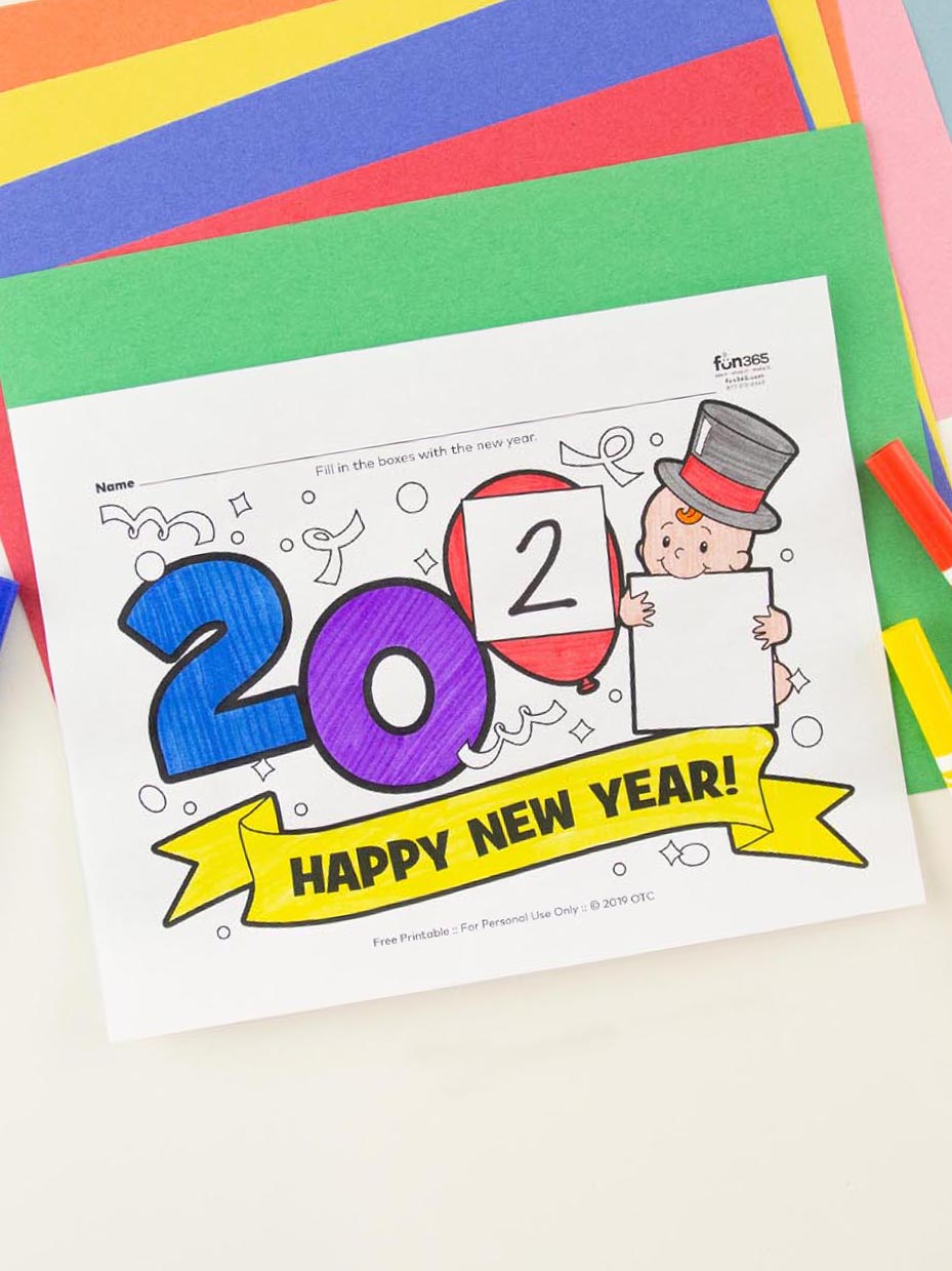 Free new year coloring pages