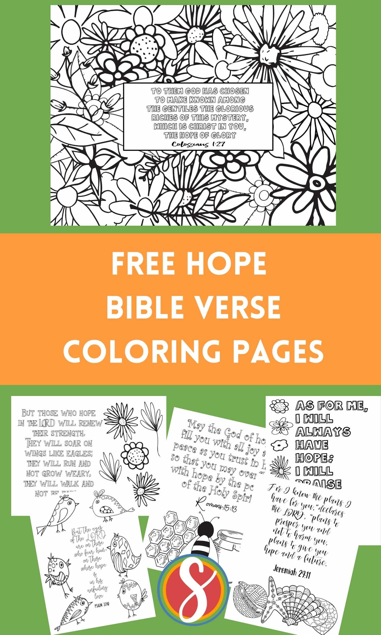 Free hope bible verse coloring page â stevie doodles