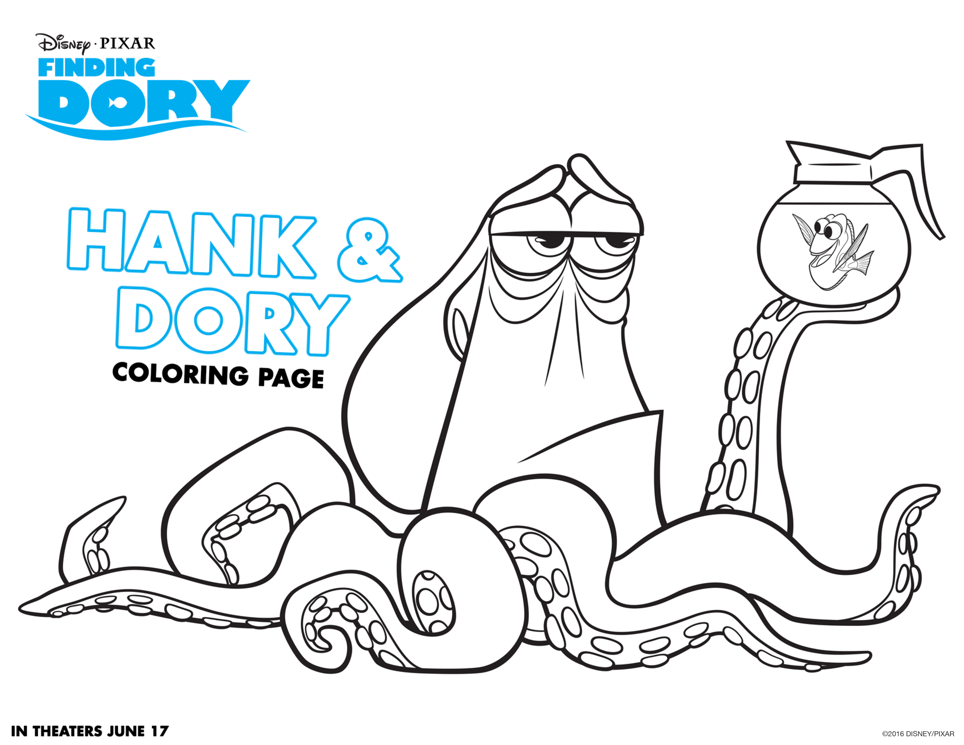 Finding dory party coloring sheets