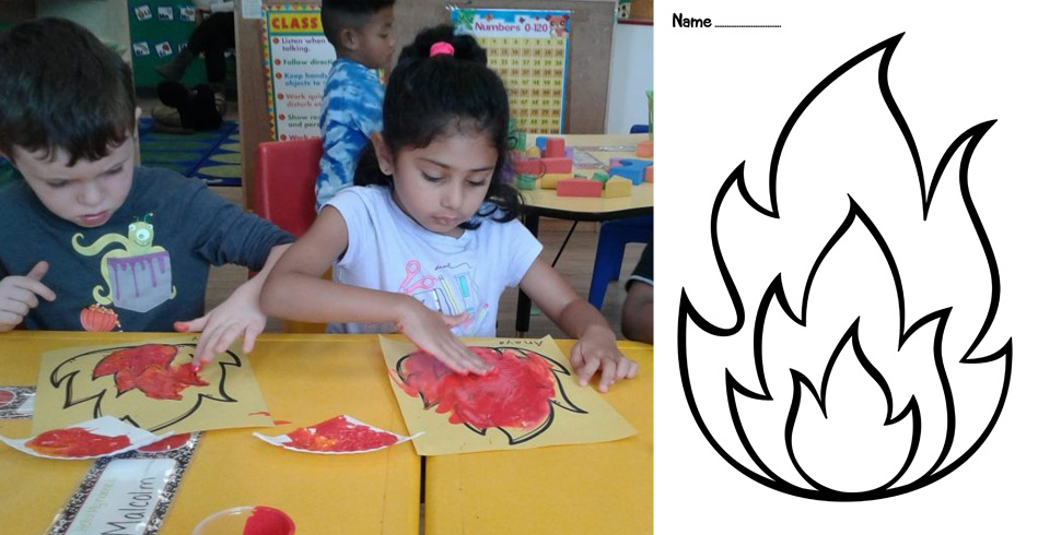 Fire coloring and painting pages