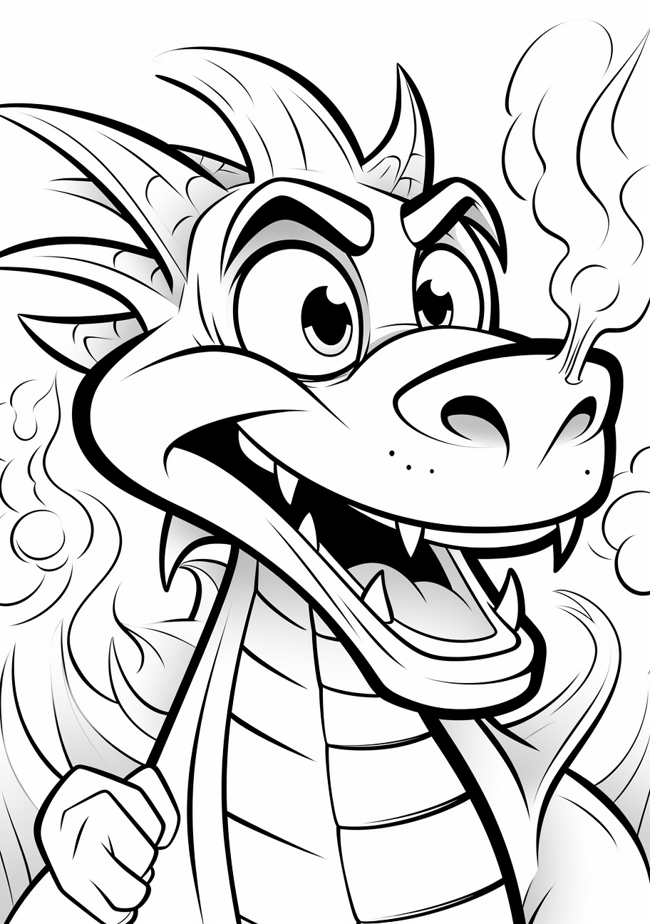 Cartoon dragon coloring s