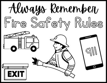 Fire safetyprevention coloring pagesheet by a coffee for the teacher