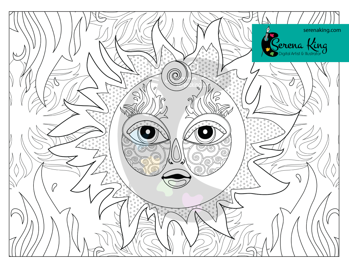 Fire element coloring page â serena king