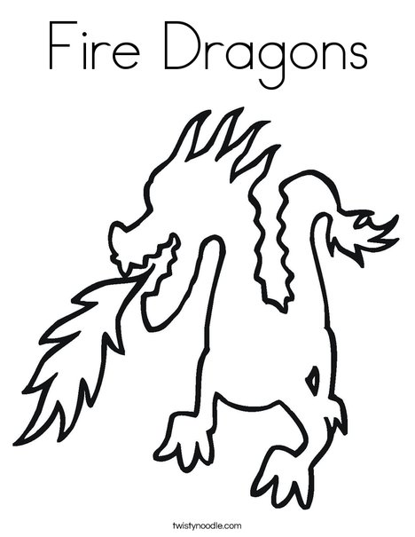 Fire dragons coloring page