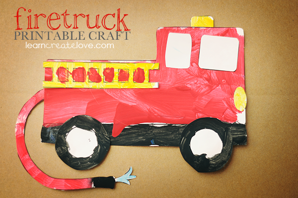 Printable firetruck craft