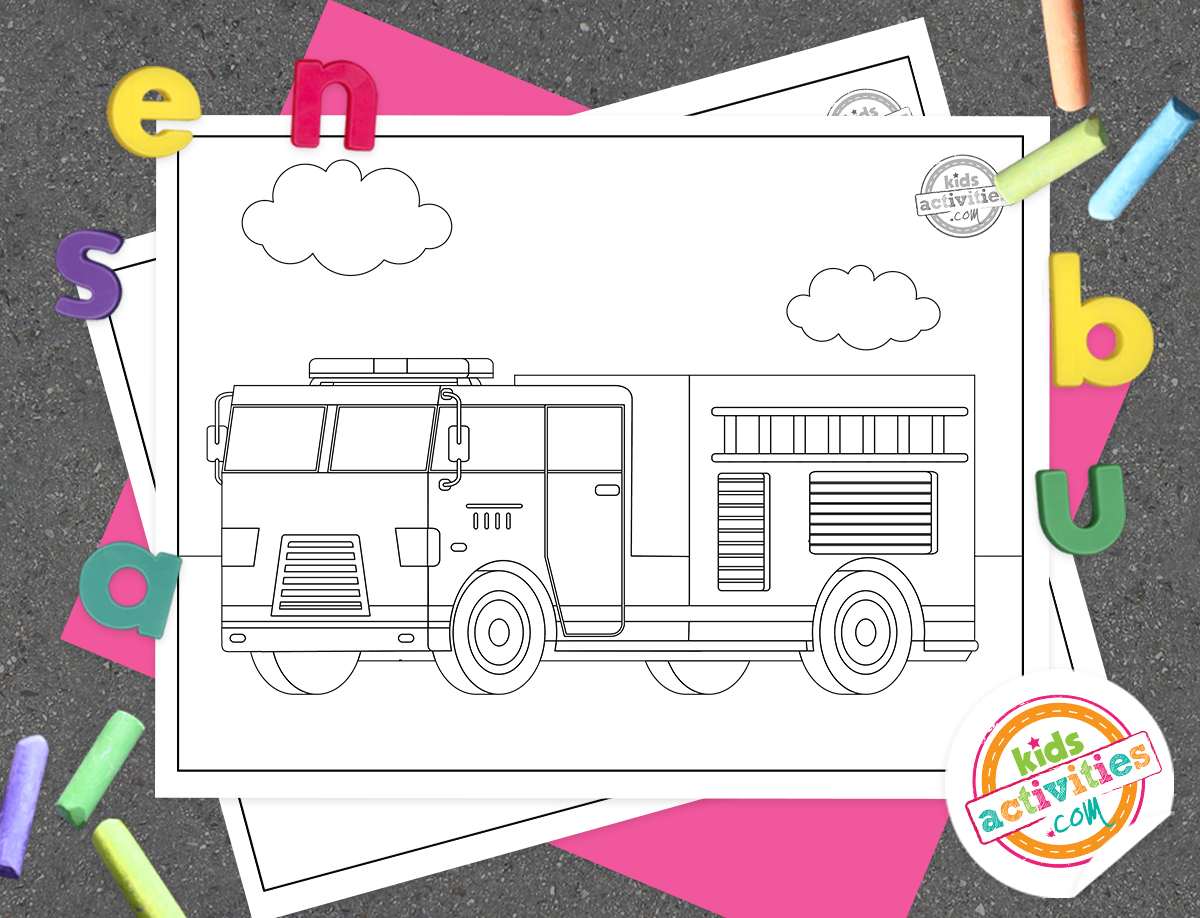Free printable fire truck coloring pages kids activities blog