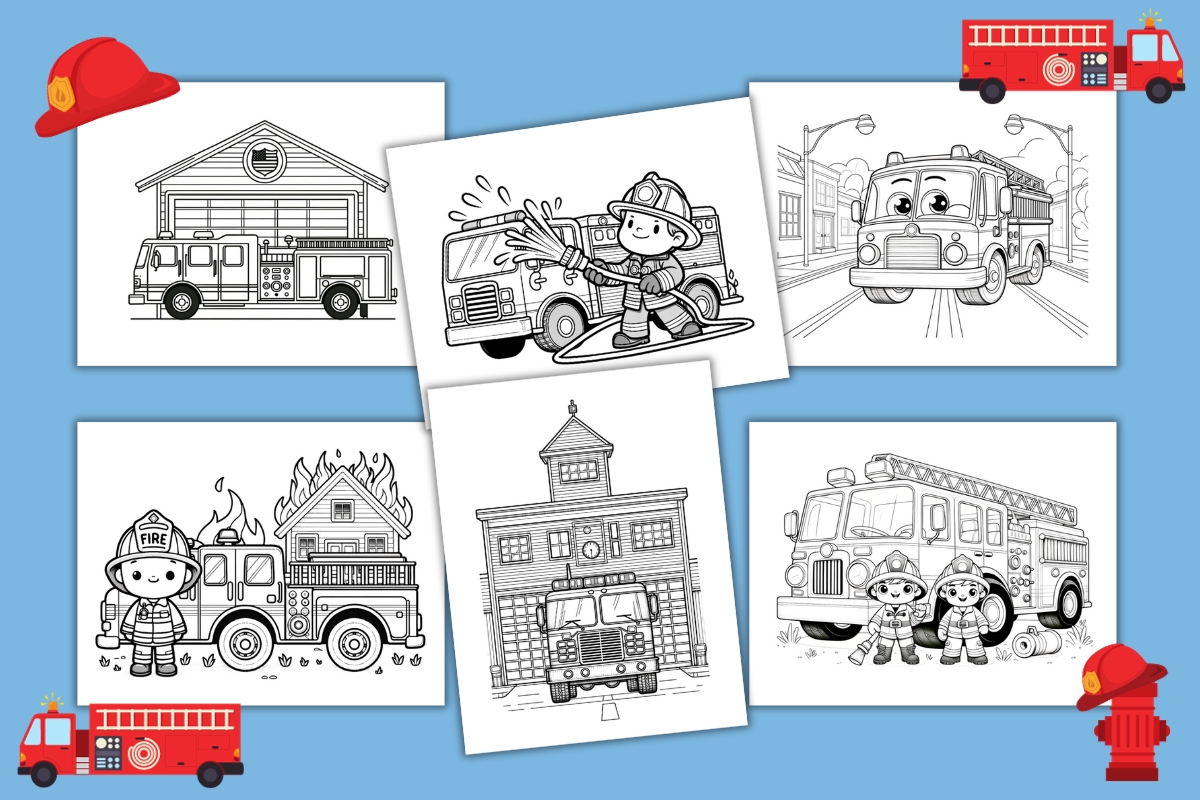 Free fire truck coloring pages for kids