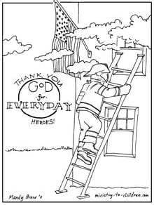 Firefighter coloring page thank god for everyday heroes