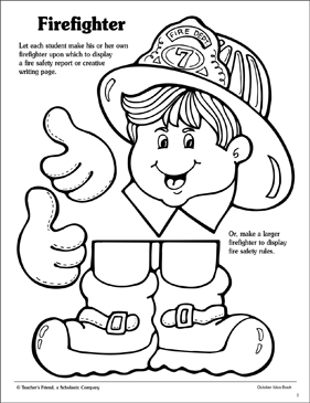 Firefighter pattern printable arts and crafts bulletin boards