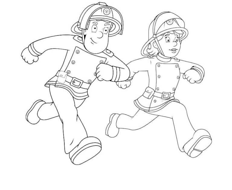 Firefighters are on the alert coloring page