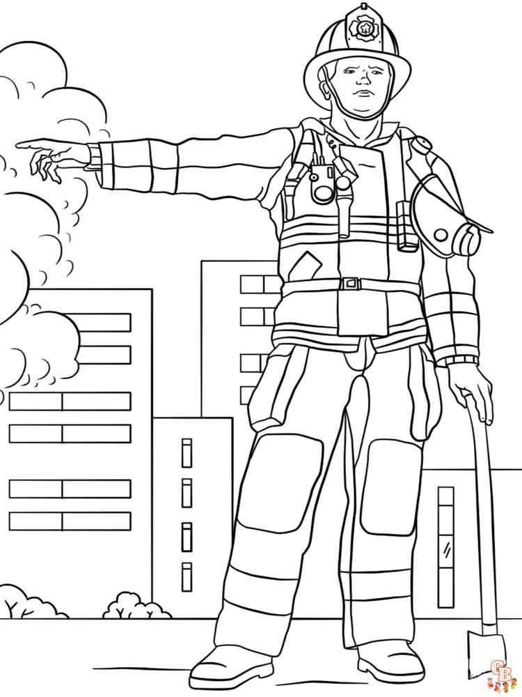 Honor our brave firefighters with easy firefighter coloring pages