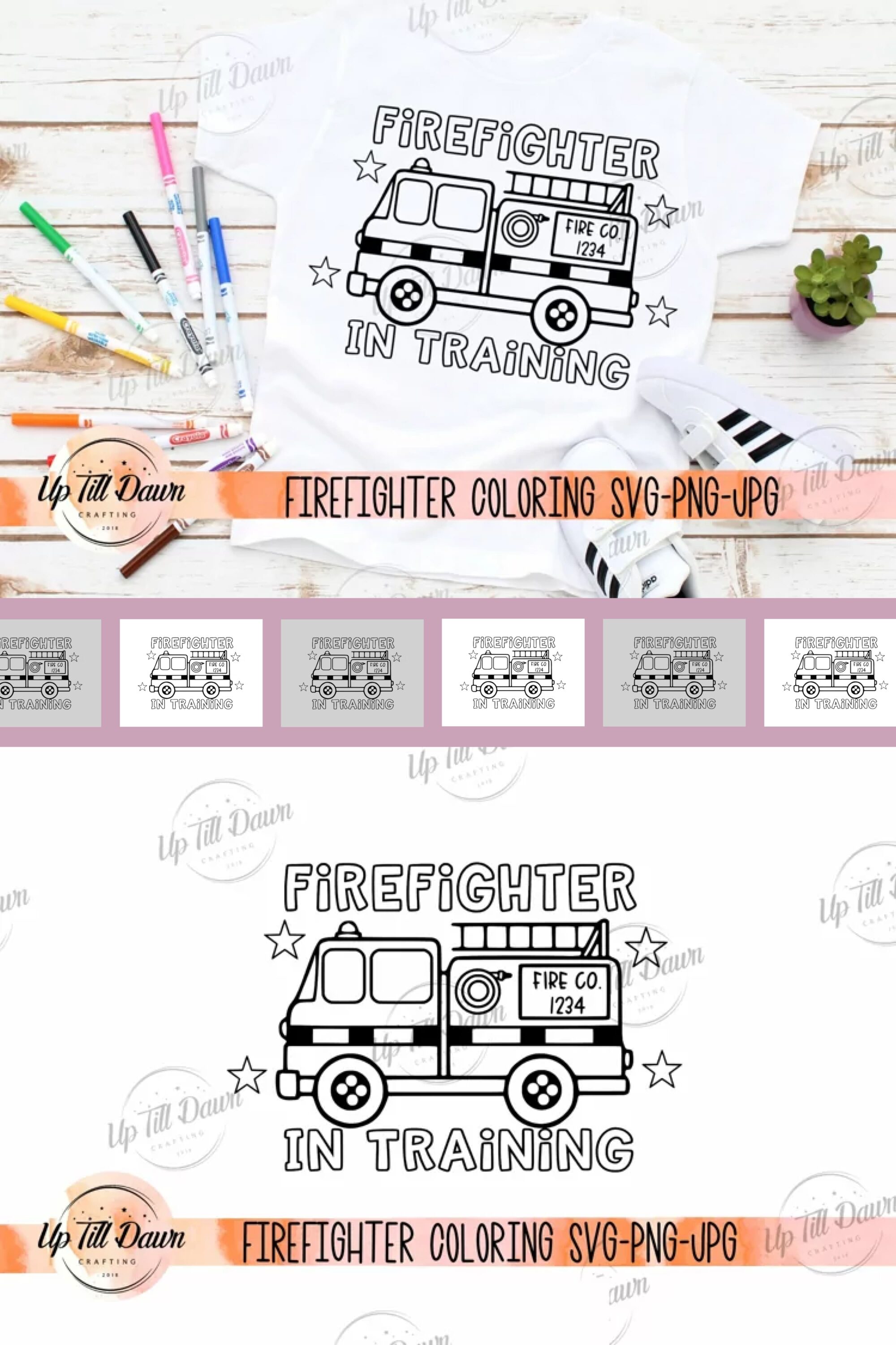 Junior firefighter svg fireman coloring page â