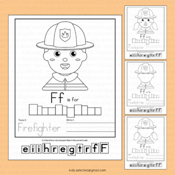 Firefighter writing activities fire safety week craft coloring pages tracing set