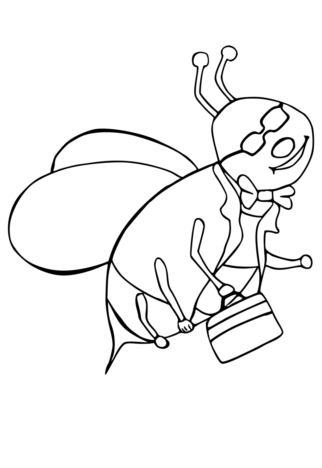 Free printable bumble bee costume coloring page for adults and kids