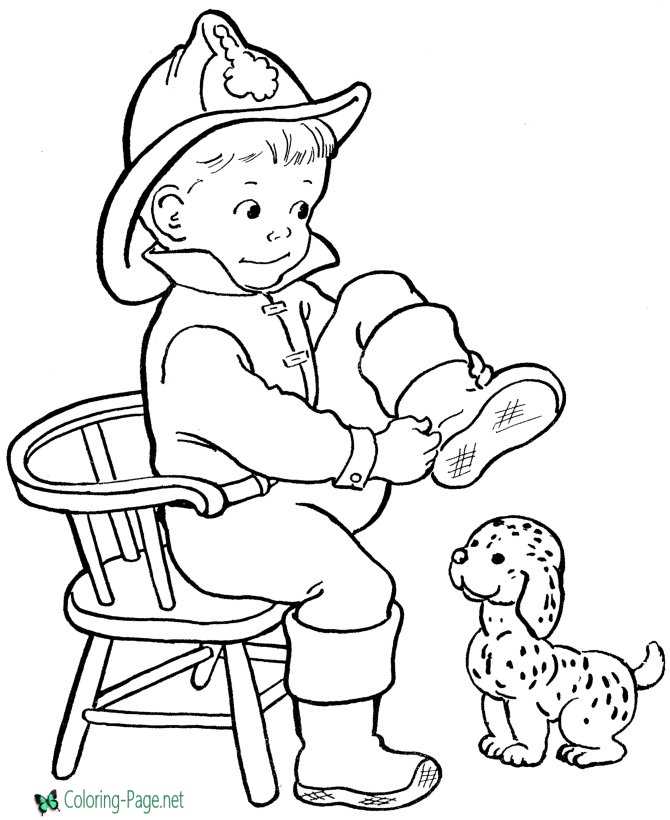 Kids coloring pages fireman