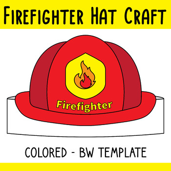 Firefighter hat craft fire safety week headbandcrown paper craft activity