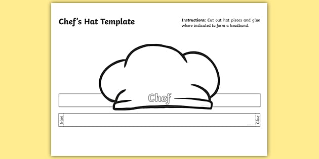 A chef hat craft template for f