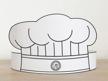 Chef hat coloring paper crown