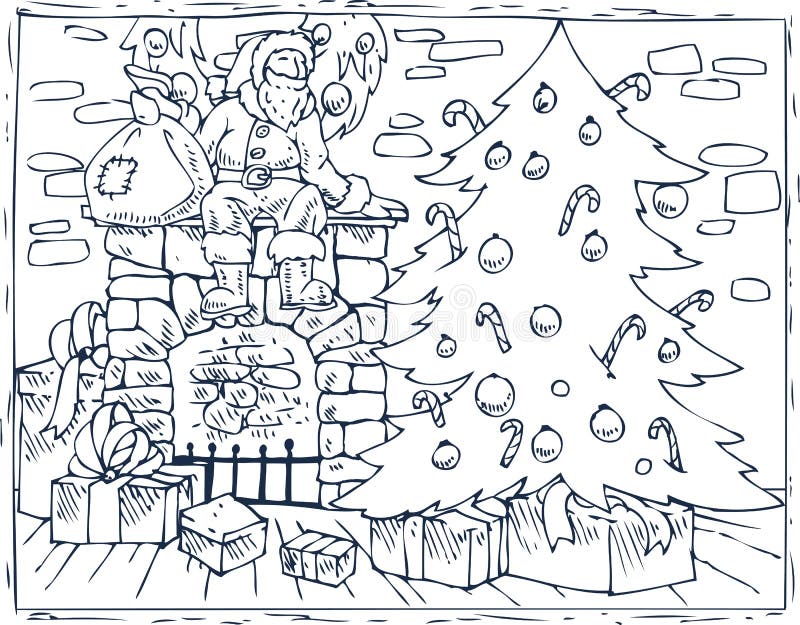 Fireplace coloring page stock illustrations â fireplace coloring page stock illustrations vectors clipart