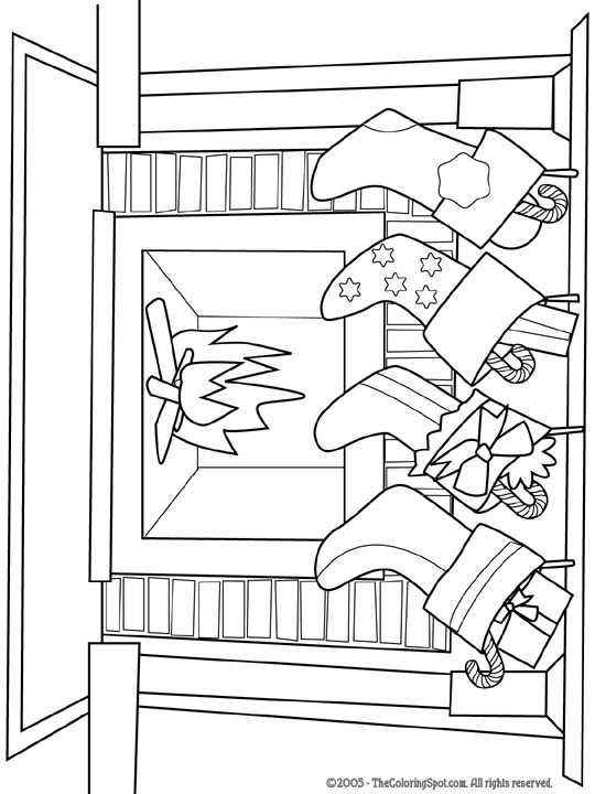 Fireplace stockings coloring page audio stories for kids free coloring pages colouring printables