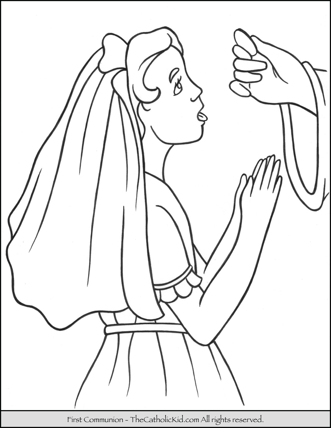 First munion girl coloring page