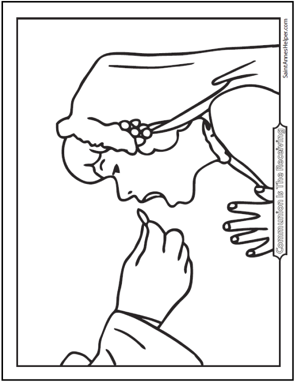 Munion clip art coloring page ââ receiving holy munion
