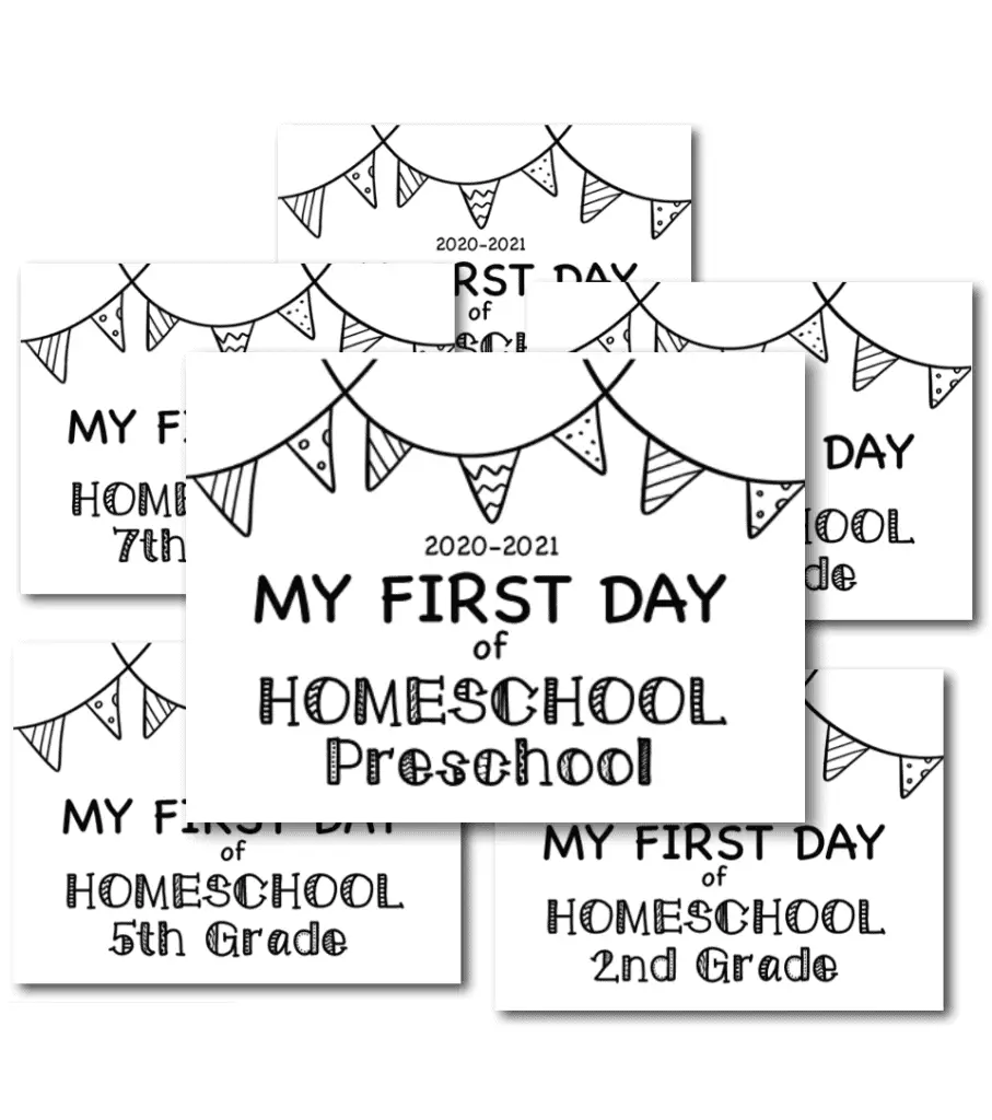 Homeschool first day of school editable sign