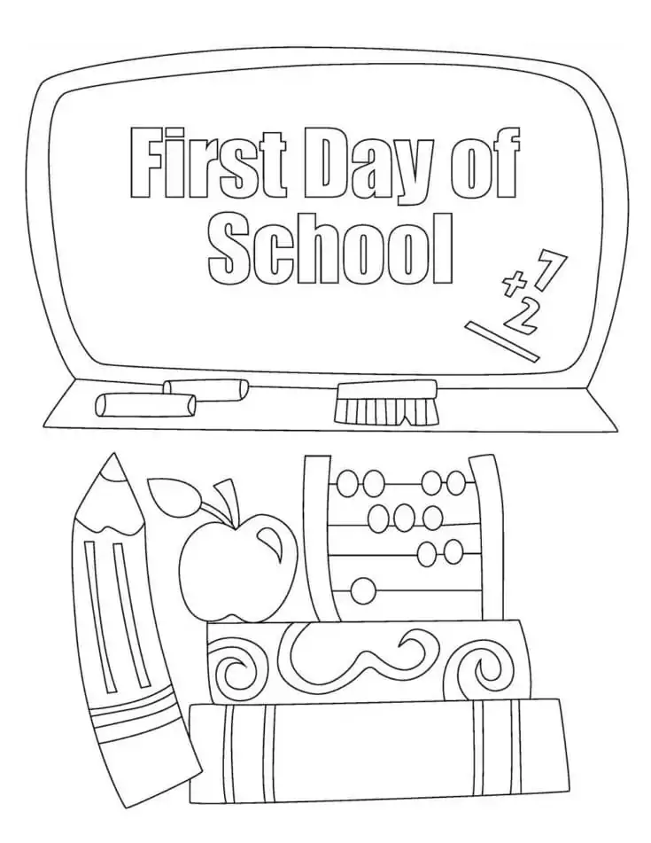 First day of school malvorlagen