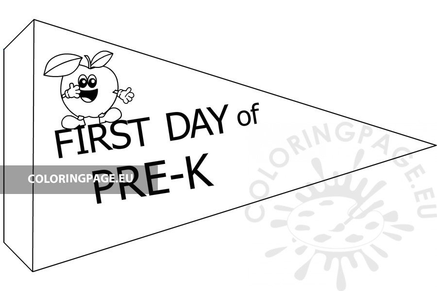 Printable first day of school flag pre