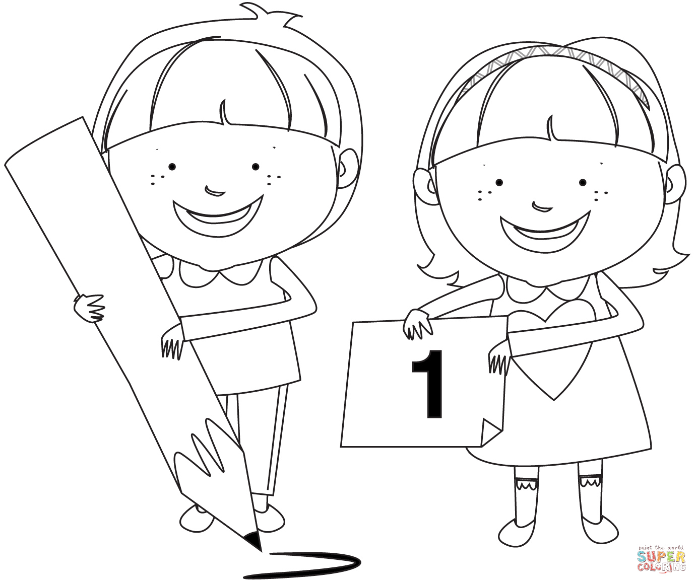 Children preparing for school coloring page free printable coloring pages