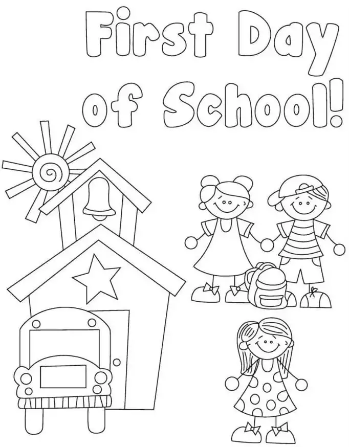 First day of school malvorlagen