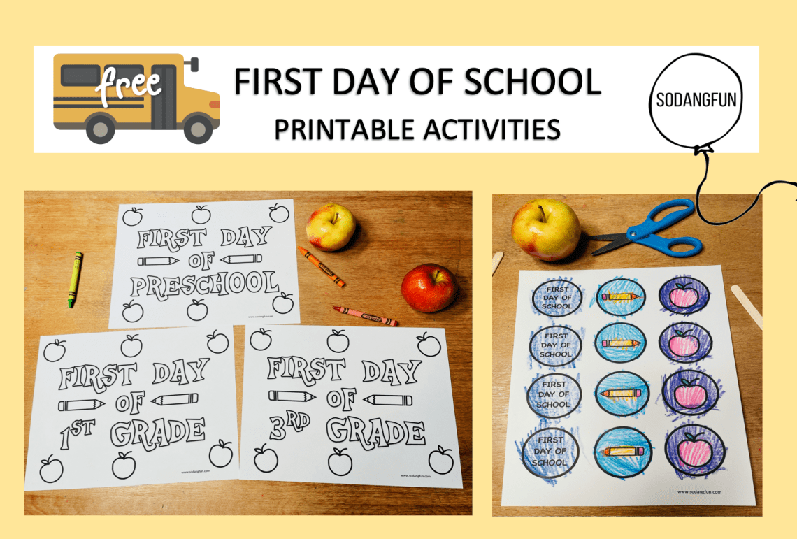 Free first day of school coloring pages