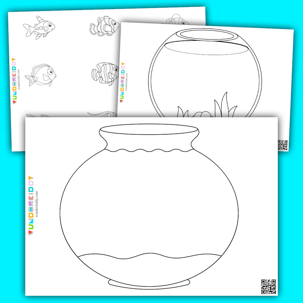 Fish bowl printable template for toddler and preschool craft