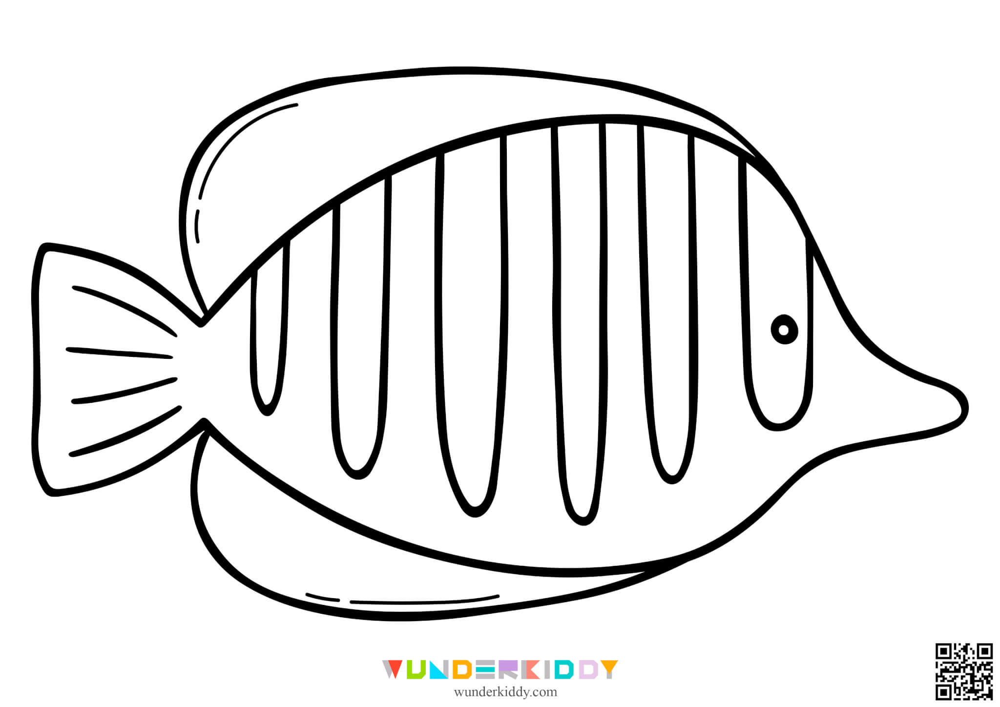 Printable fish template and coloring pages for kids
