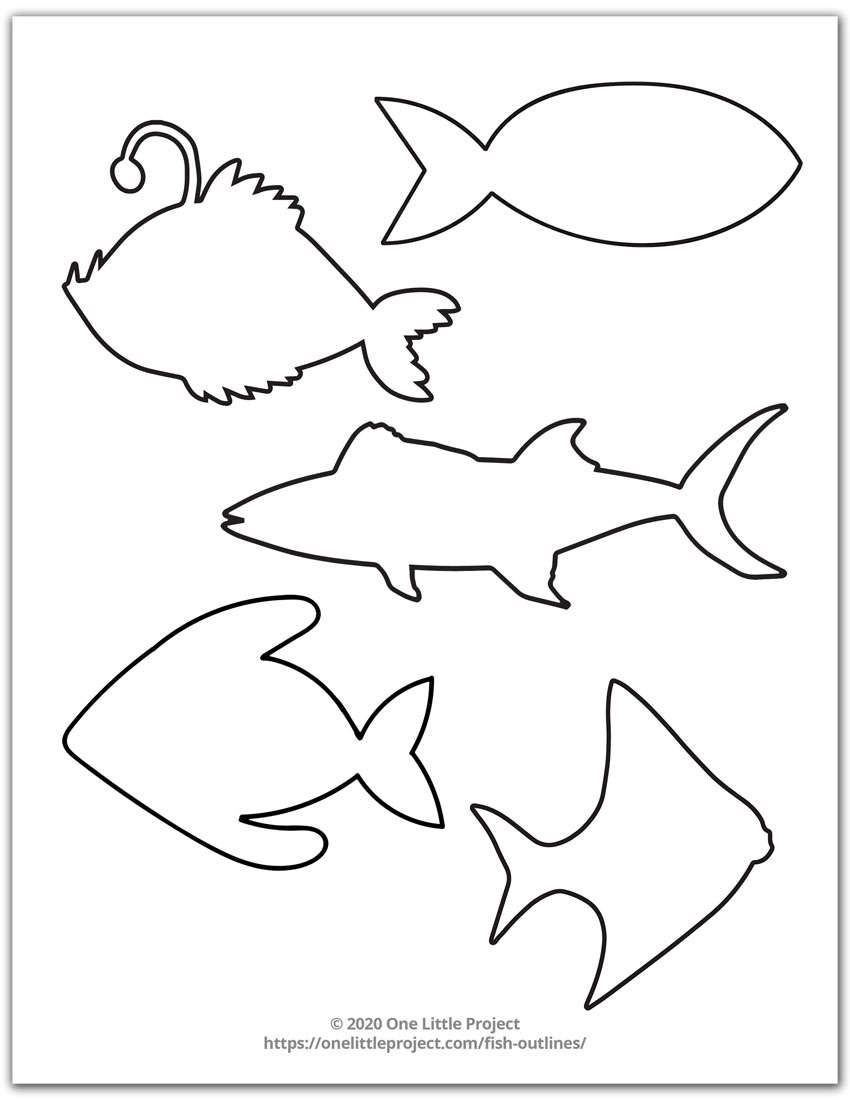 Free printable fish outline pages fish templates