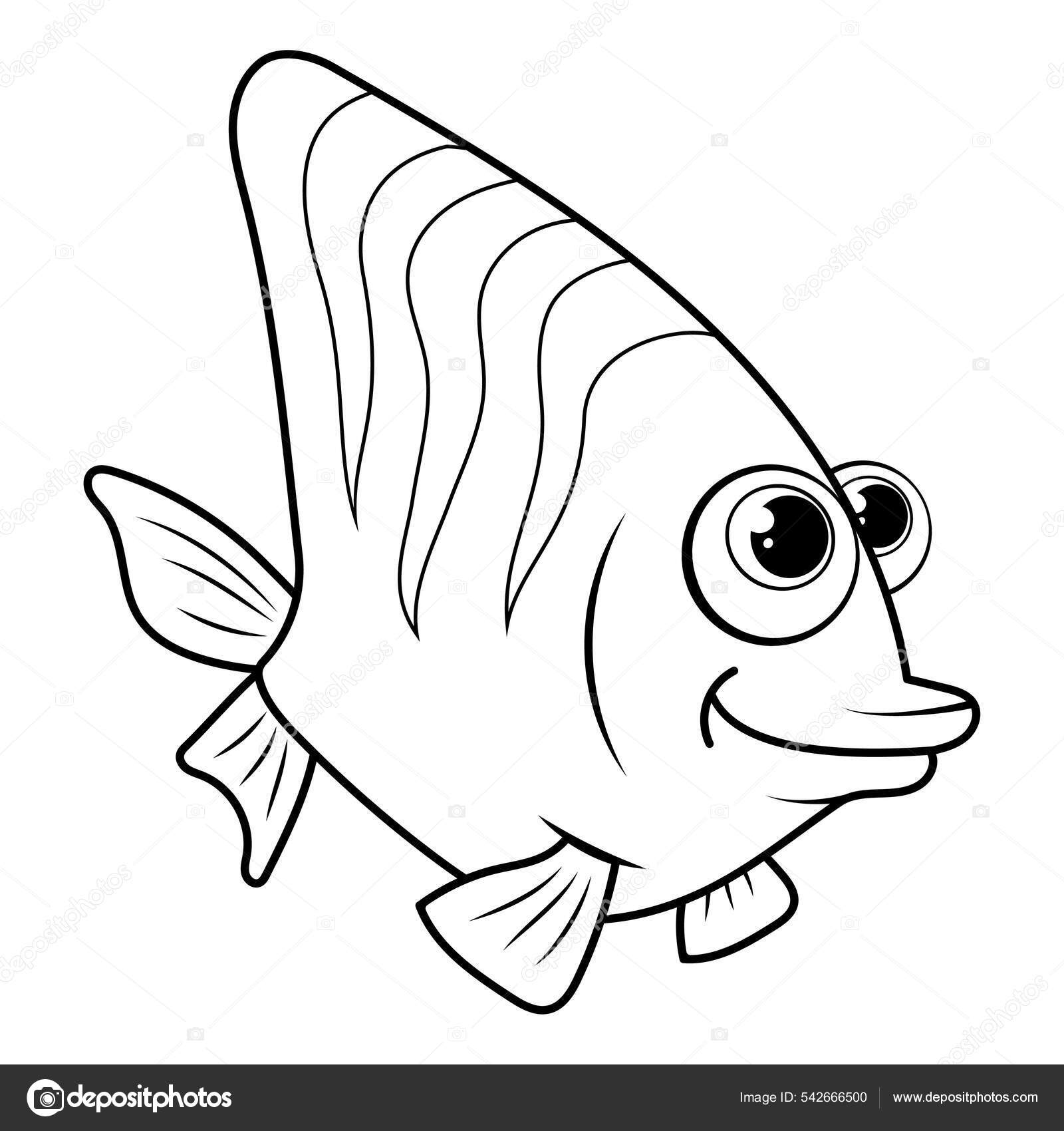 Colorless cartoon coral fish coloring pages template page coloring book stock vector by kidland