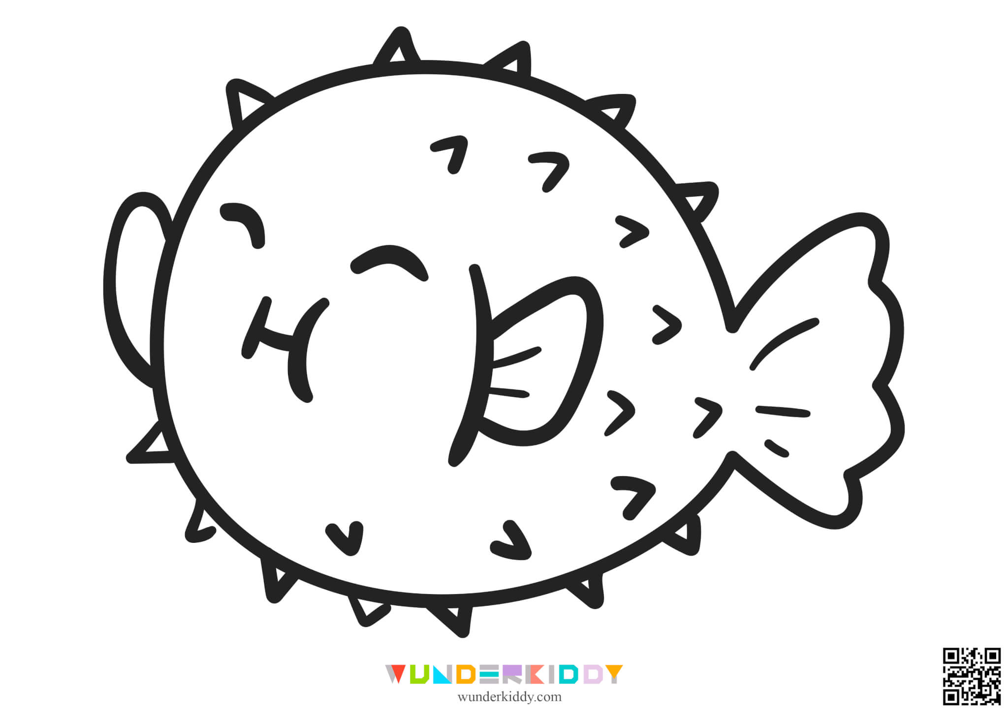 Printable fish template and coloring pages for kids