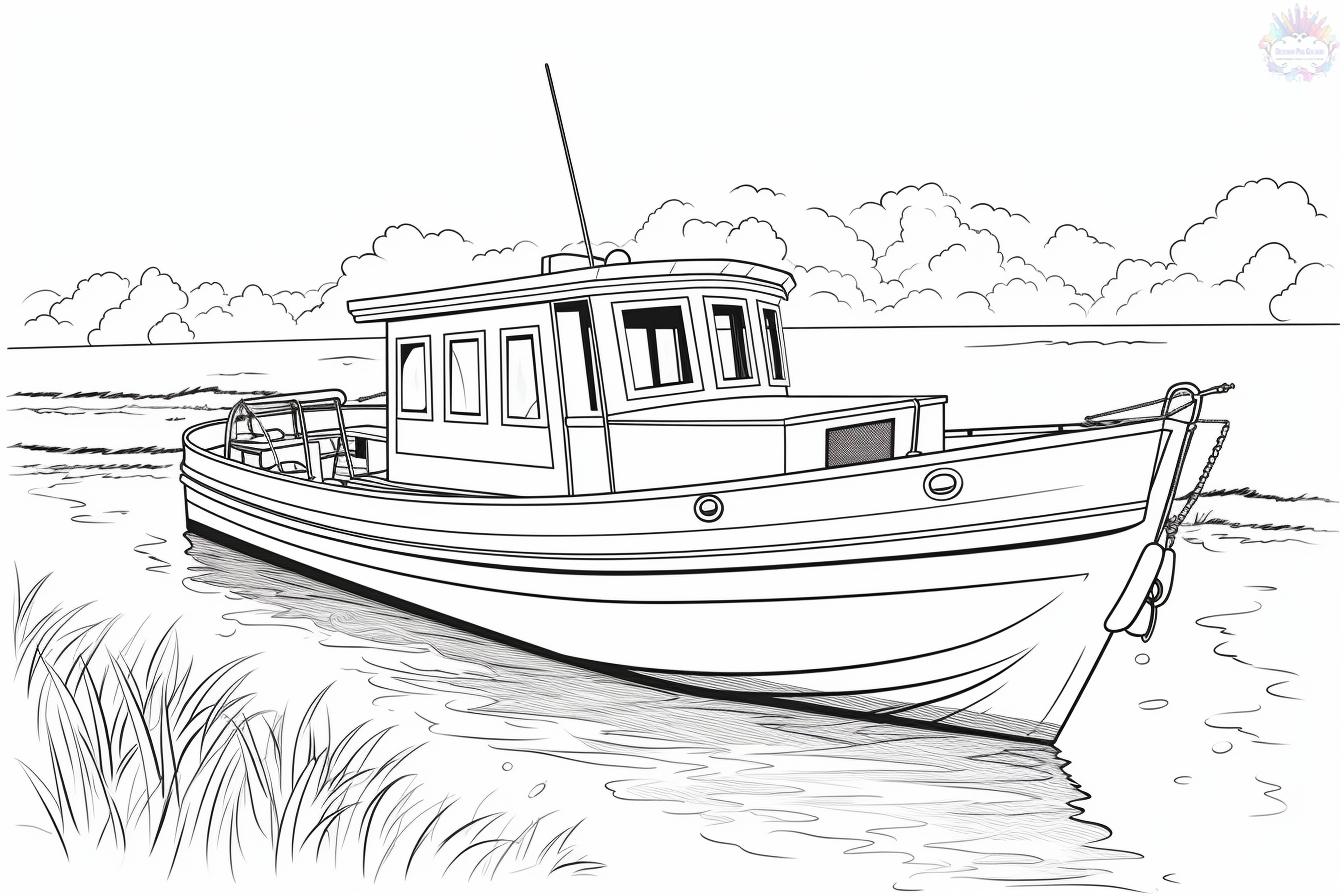 Boat coloring pages