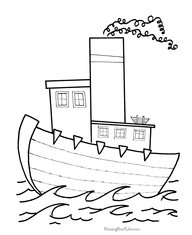Toy boat coloring page