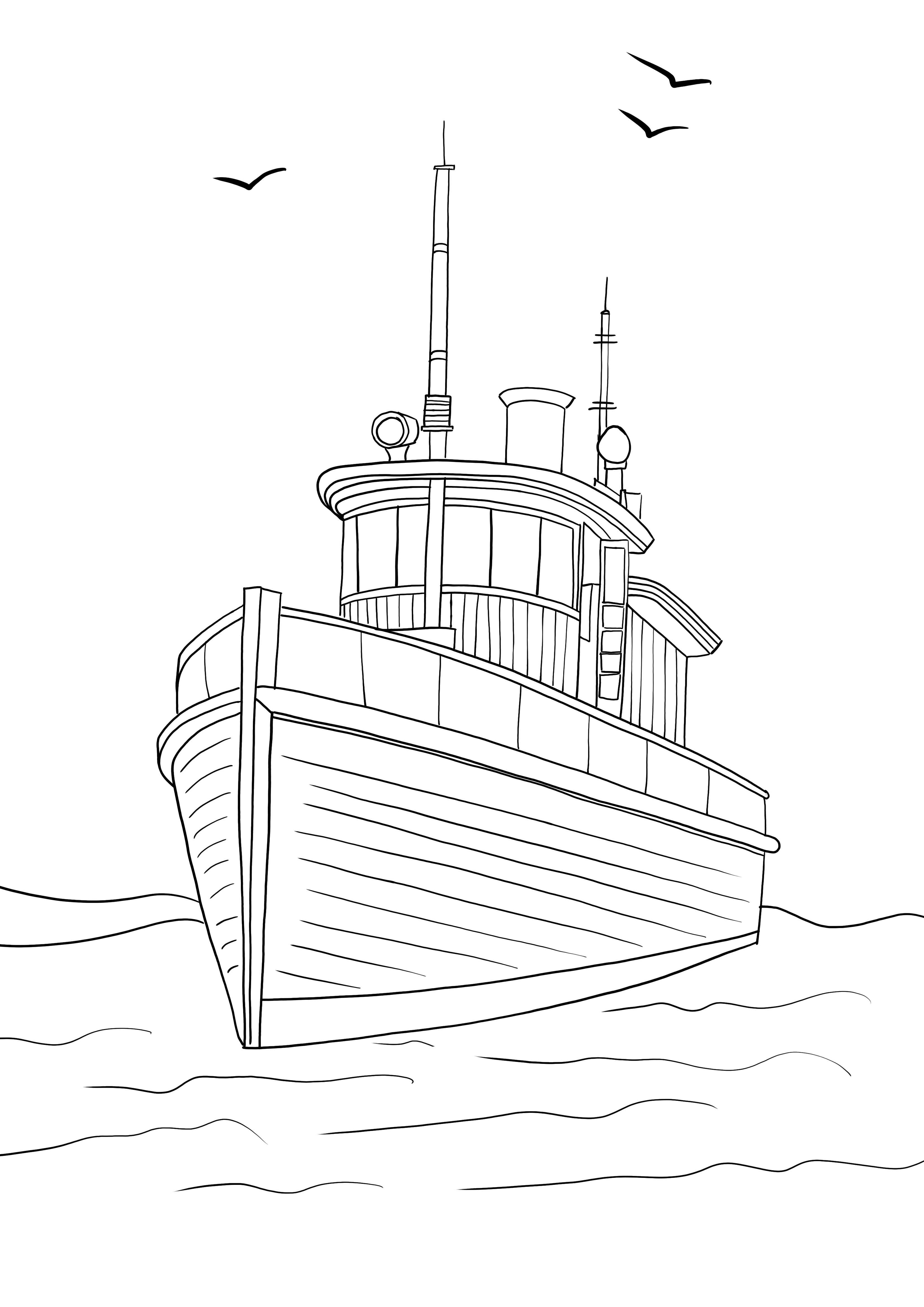 Fishing boat color and print for free