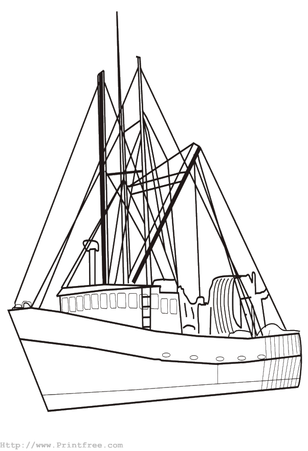 Big boat coloring page