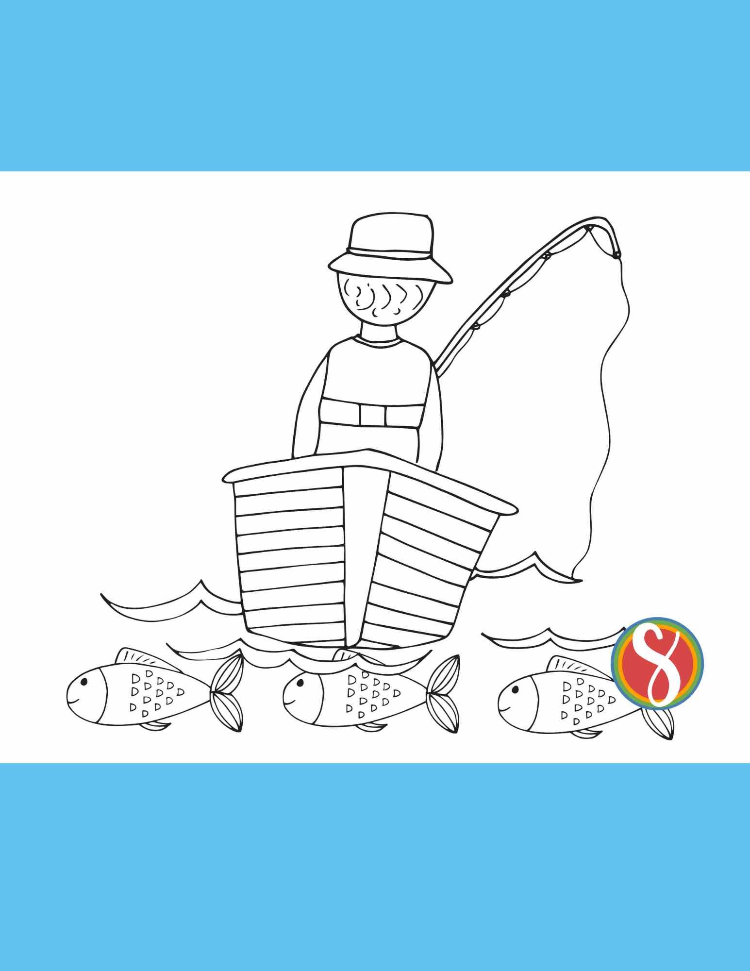 Free fishing coloring pages â stevie doodles