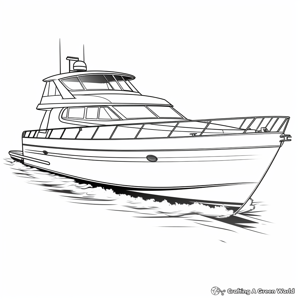Speed boat coloring pages