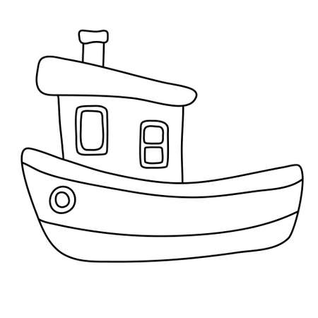 Boat colouring in page cliparts stock vector and royalty free boat colouring in page illustrations